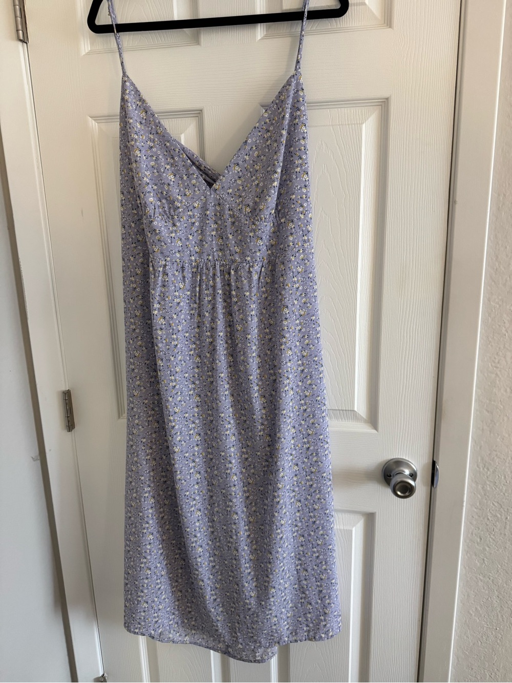 Lilac Floral Slip Dress with Spaghetti Straps and open back